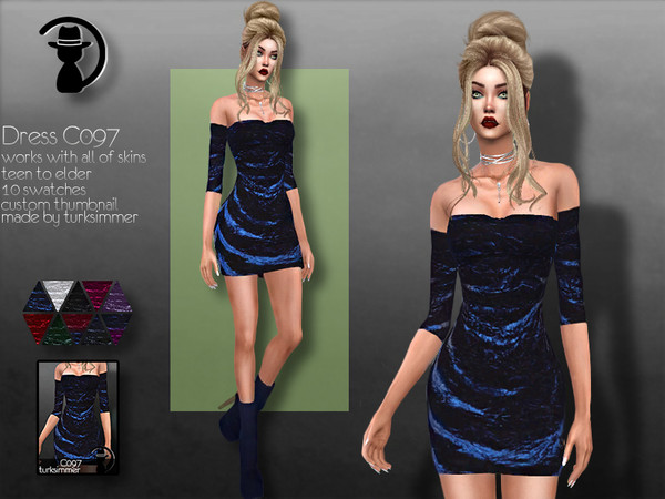 Sims 4 Dress C097 by turksimmer at TSR