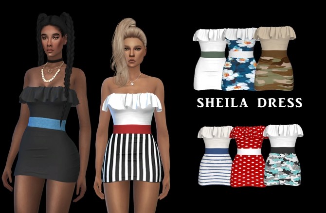Sims 4 Sheila Dress (P) at Leo Sims