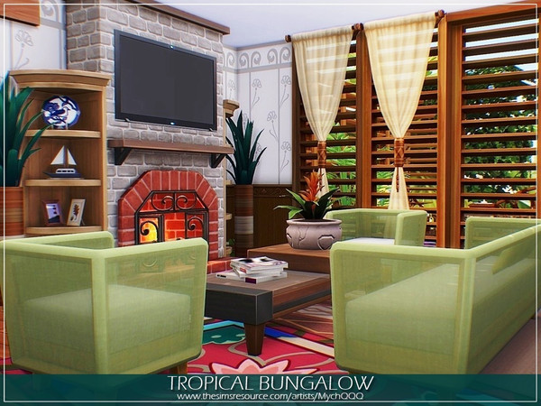 Sims 4 Tropical Bungalow by MychQQQ at TSR