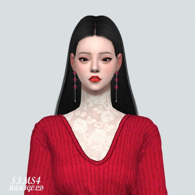 Sims 4 3 Flower Line Earrings at Marigold