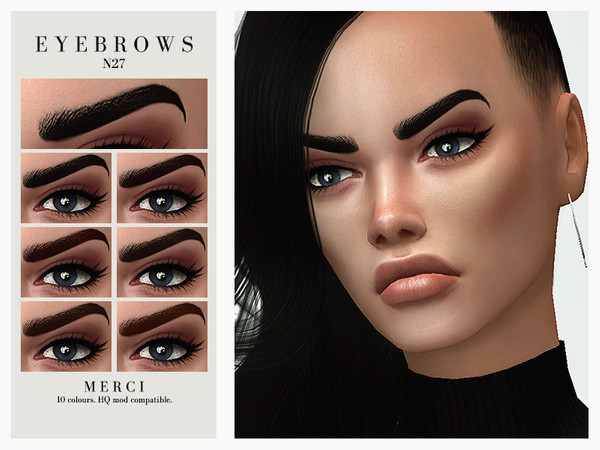 Sims 4 Eyebrows N27 by Merci at TSR
