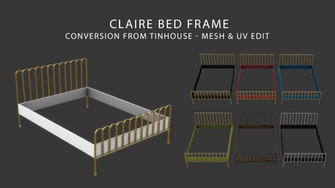 Sims 4 Claire Bed Frame at Leo Sims