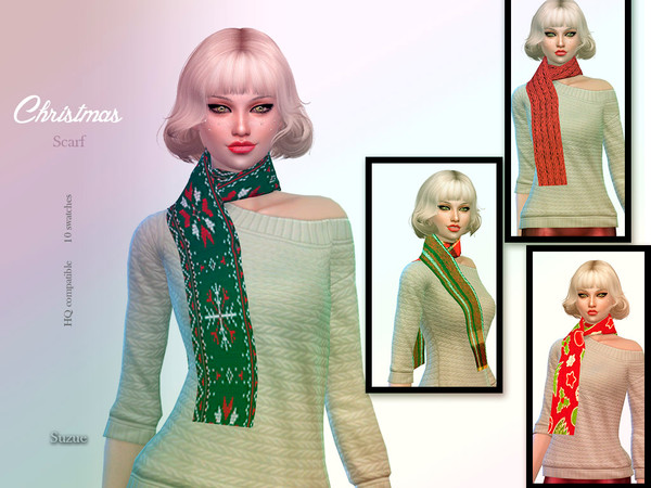 Sims 4 Christmas Scarf by Suzue at TSR