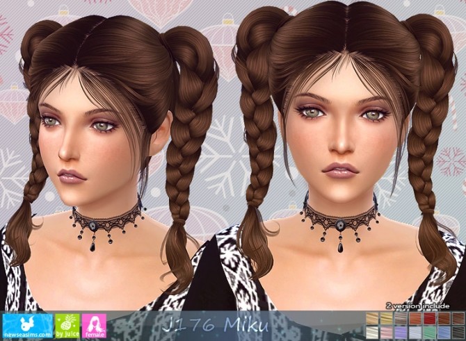 Sims 4 J176 Miku hair (P) at Newsea Sims 4
