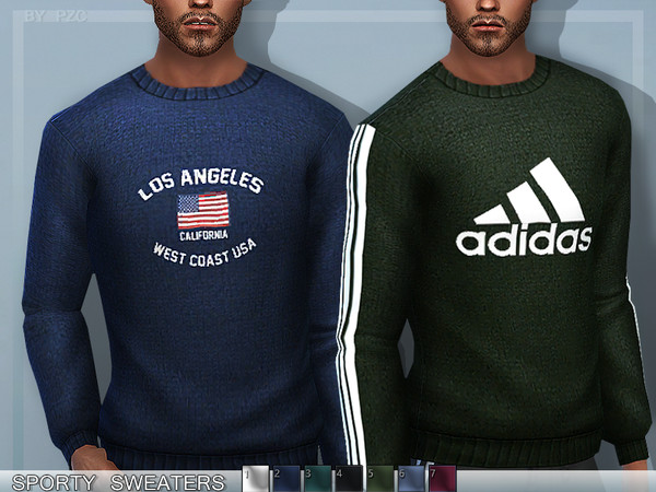 Sims 4 Sporty Sweaters by Pinkzombiecupcakes at TSR