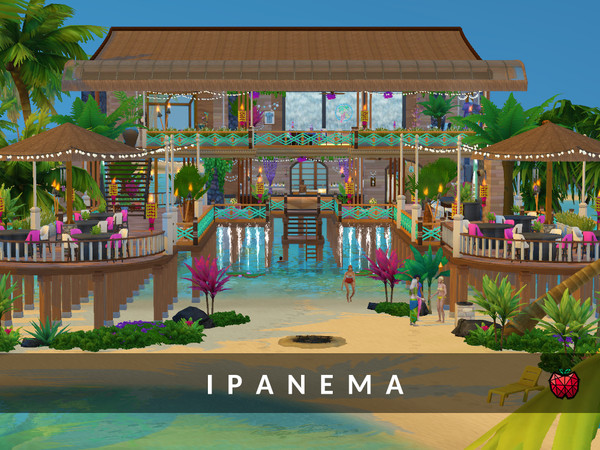Sims 4 Ipanema bar by melapples at TSR