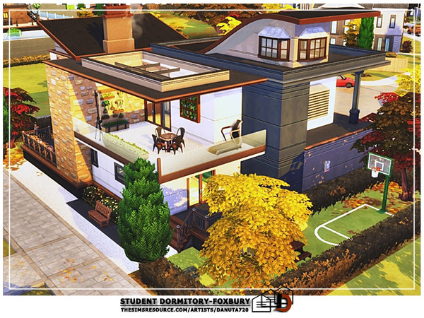 Sims 4 Student dormitory Foxbury by Danuta720 at TSR