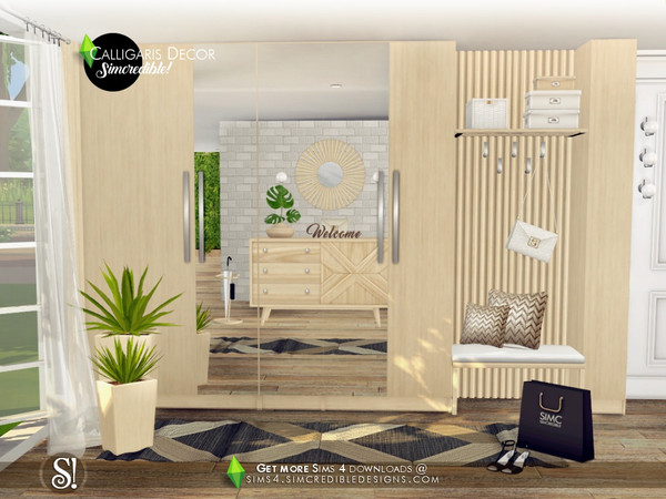 Sims 4 Calligaris hallway decor by SIMcredible at TSR