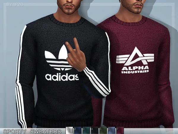Sims 4 Sporty Sweaters by Pinkzombiecupcakes at TSR