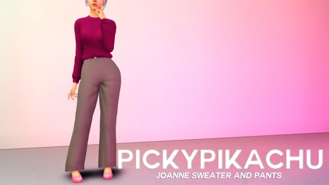 Sims 4 Joanne Sweater and Pants (P) at Pickypikachu
