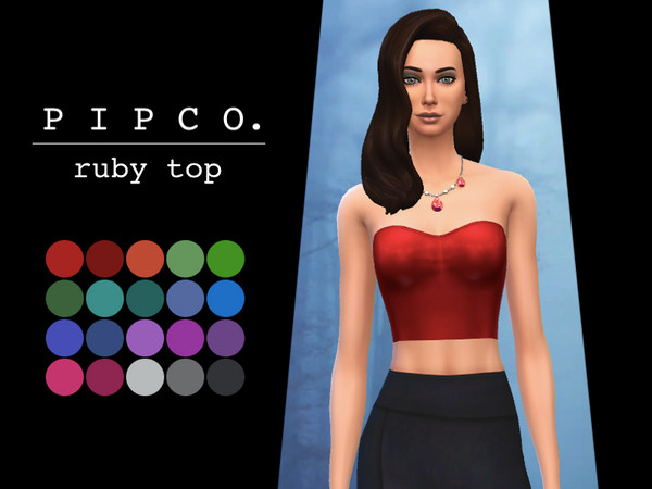 Sims 4 Ruby top by Pipco at TSR