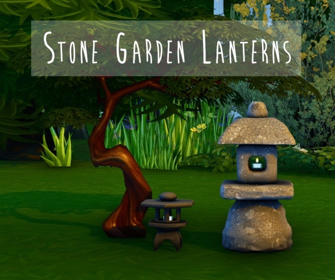 Sims 4 Stone Garden Lanterns at Teanmoon