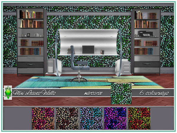 Sims 4 Mini Leaves Walls by marcorse at TSR