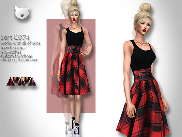 Sims 4 Skirt C074 by turksimmer at TSR