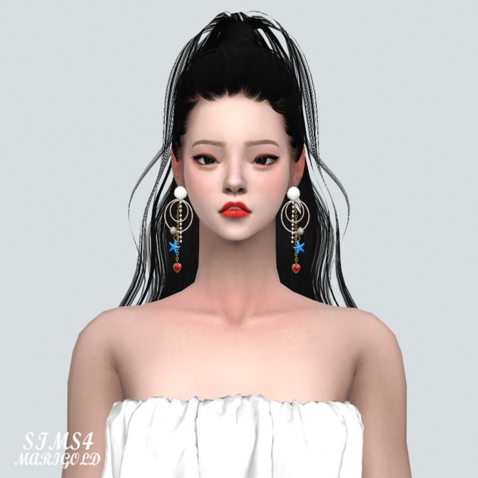 Sims 4 Heart Sea Earrings With Ring at Marigold