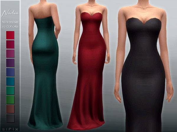 Sims 4 Nadia Gown by Sifix at TSR