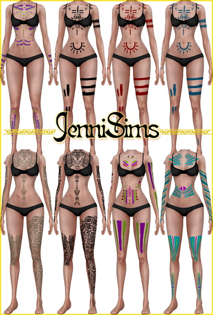 Sims 4 Collection Acc Spirits Of Natives Eyeshadow & Tattoos at Jenni Sims