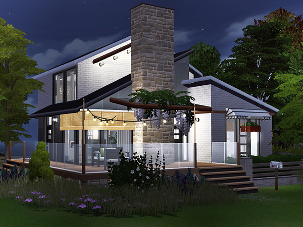 Sims 4 Ashok contemporary cottage by Rirann at TSR