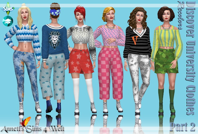 Sims 4 Discover University Clothes Recolors Part 2 at Annett’s Sims 4 Welt