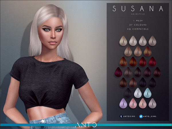 Sims 4 Susana Hairstyle by Anto at TSR