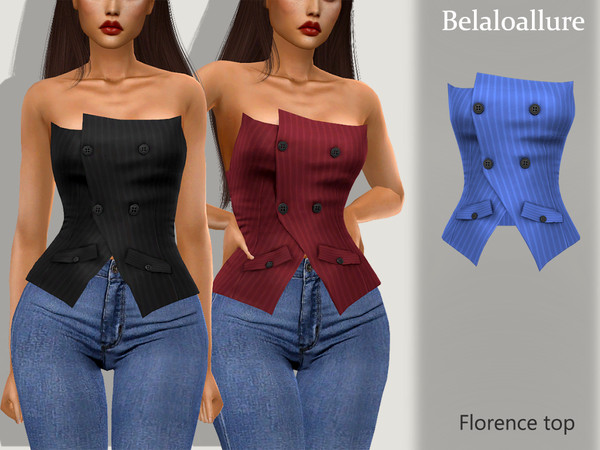 Sims 4 Belaloallure Florence top by belal1997 at TSR