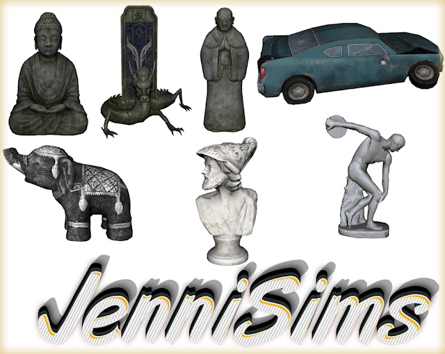 Sims 4 Decorative Statues 7 Items at Jenni Sims