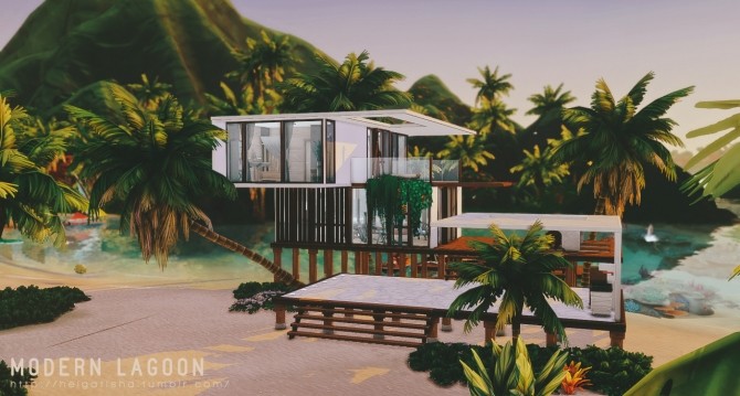 Sims 4 Modern Lagoon house at Helga Tisha