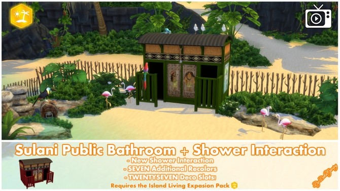 Sims 4 Sulani Public Bathroom + Shower Interaction by Bakie at Mod The Sims