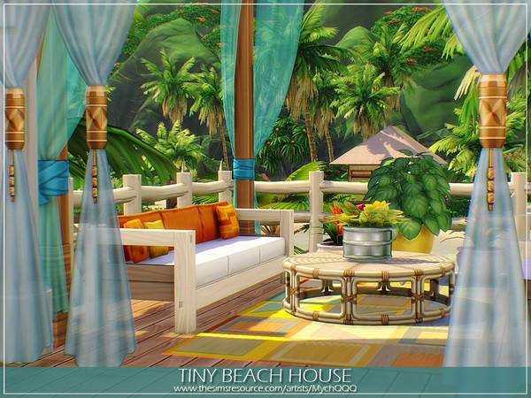 Sims 4 Tiny Beach House by MychQQQ at TSR