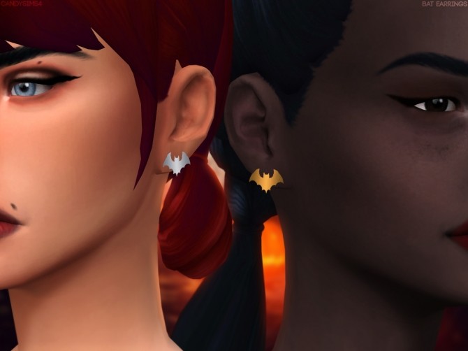 Sims 4 BAT EARRINGS at Candy Sims 4