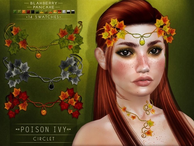 Sims 4 Poison ivy necklace & circlet at Blahberry Pancake