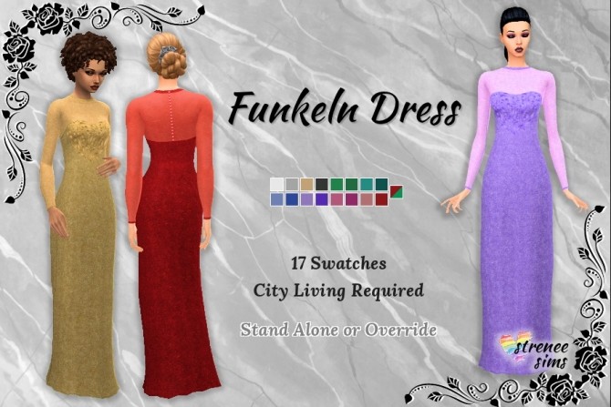 Sims 4 Funkeln Dress at Strenee Sims