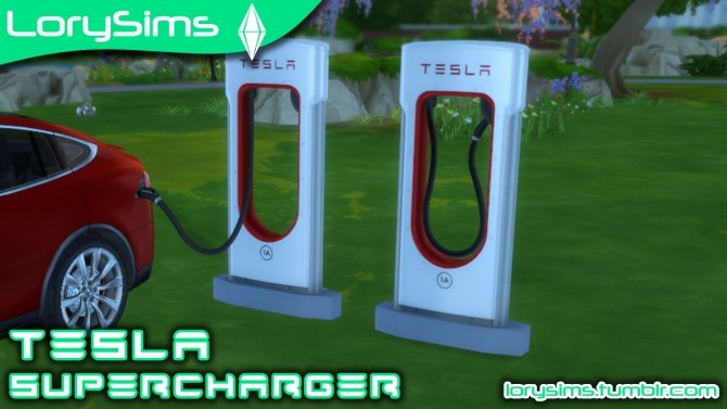 Sims 4 Tesla Supercharger at LorySims