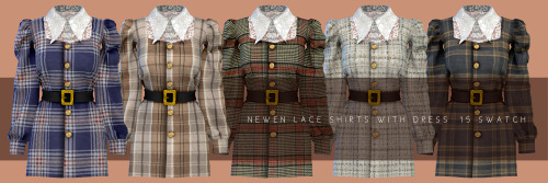 Sims 4 Lace Shirts With Dress & Pearl Detail Dress at NEWEN
