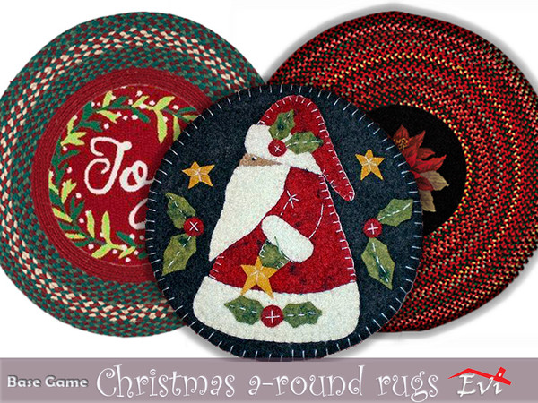 Sims 4 Christmas a round rugs by evi at TSR
