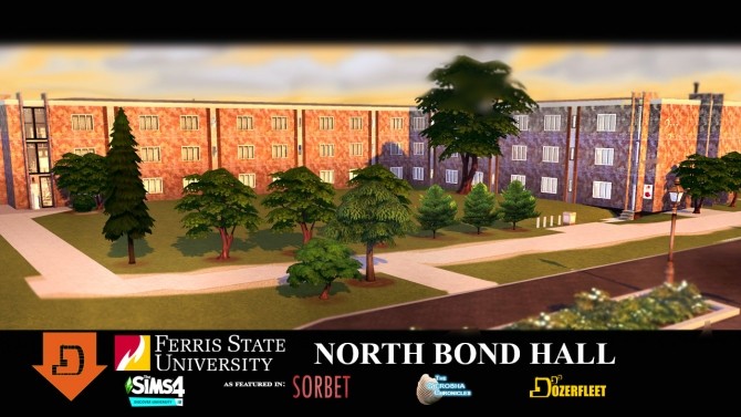 Sims 4 Ferris State North Bond Hall by BulldozerIvan at Mod The Sims
