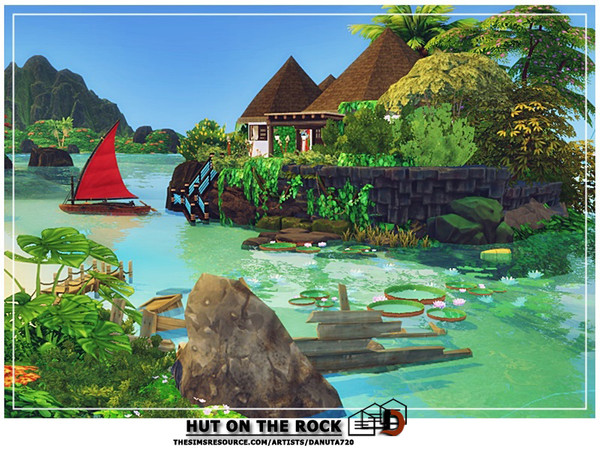 Sims 4 Hut on the rock by Danuta720 at TSR