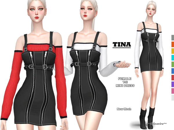 Sims 4 TINA Mini Dress by Helsoseira at TSR