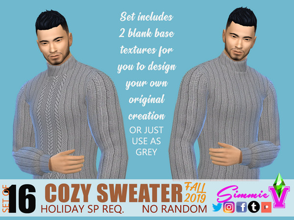 Sims 4 Cozy Sweaters Fall 2019 by SimmieV at TSR