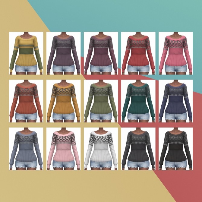 Sims 4 Stones Throw Greenhouse Sweater Design S3 Conversion at Busted Pixels