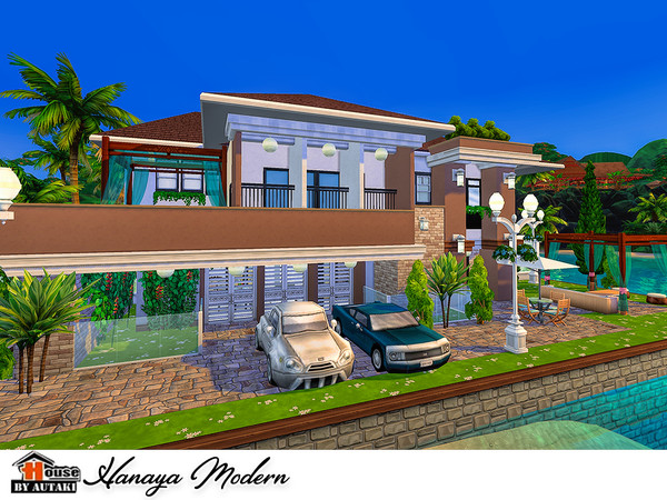 Sims 4 Hanaya Modern house by autaki at TSR