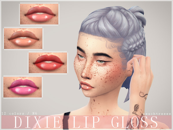 Sims 4 Dixie Lip Gloss N6 by peachtreees at TSR
