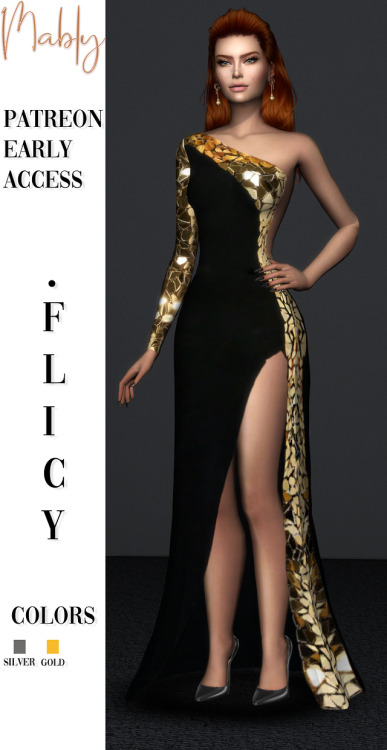 Sims 4 FLICY GOWN (P) at Mably Store