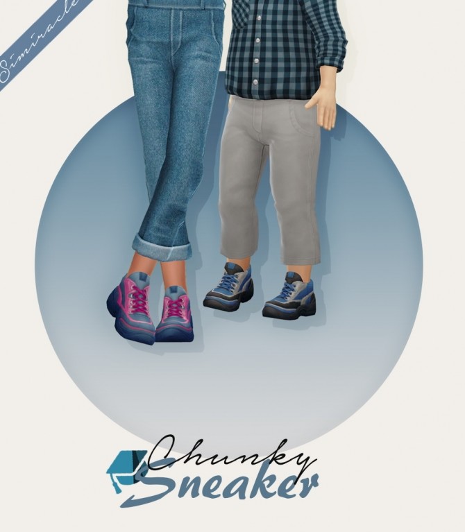 Sims 4 Chunky Sneakers for kids and toddlers at Simiracle
