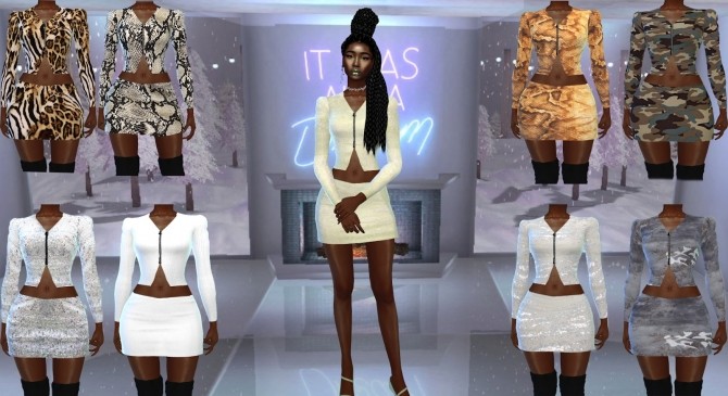 Sims 4 My Way Skirt Set at Teenageeaglerunner