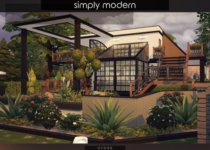 Sims 4 Simply Modern villa by Praline at Cross Design