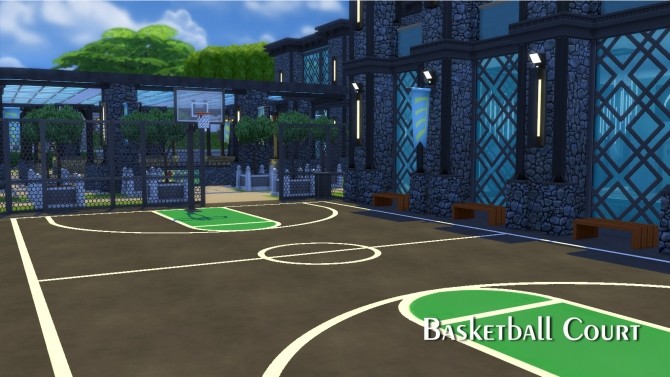 Sims 4 Greenhill Sports Center 50x40 All In One Gym/Sports Center by Mondrosen at Mod The Sims