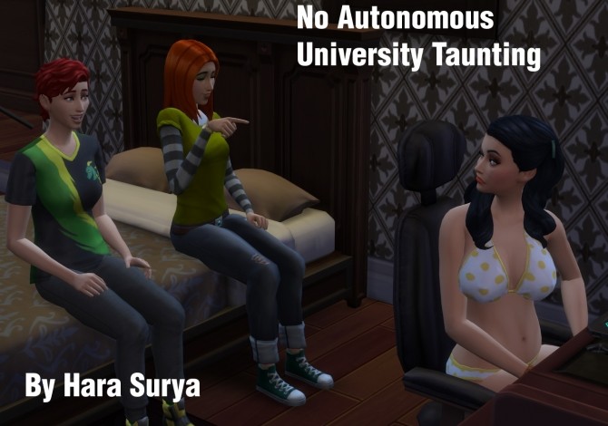 Sims 4 No Autonomous University Rivalry Taunting by panton41 at Mod The Sims