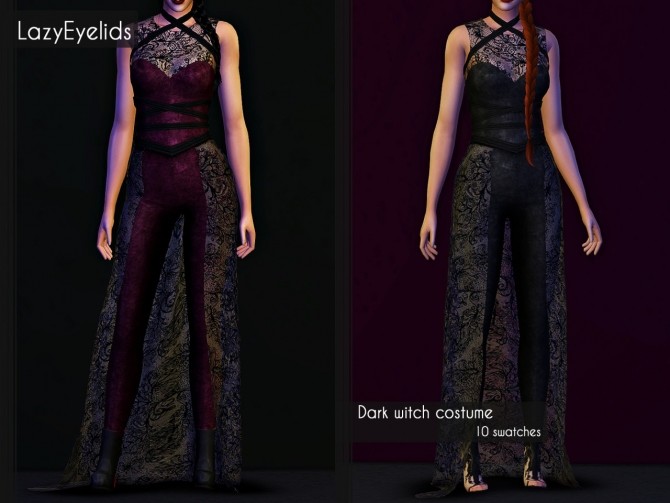 Sims 4 Dark witch costume at LazyEyelids