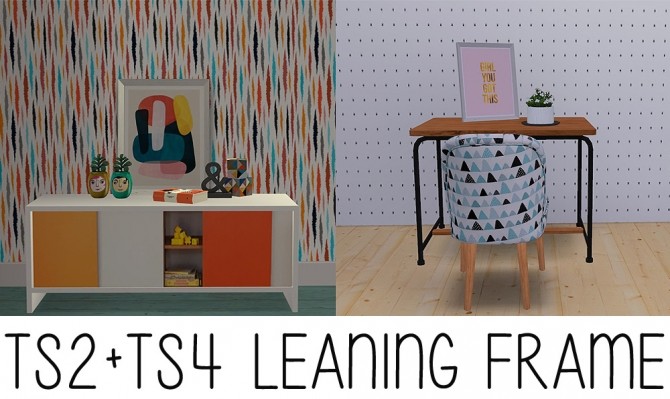 Sims 4 Rachelssimstuff’s conversion leaning frame recolors at Riekus13